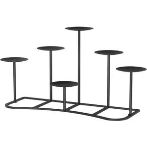 smtyle Christmas DIY 6 Fireplace Candle Candelabra Candleholder Mantle Decor for Flameless or Wax Pillar Candles Stand with Black Iron Decoration on Desk or Floor