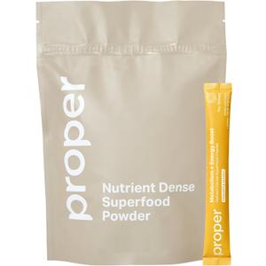 Proper, The Yellows Metabolism and Energy Boost, Sugar Free Energy Drink Powder with 100mg Caffeine. No Creatine or Beta-Alanine. 15 Servings, Pineapple Mango Drink Mix for Men and Women
