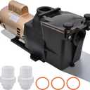W3SP2615X20 2 HP In-Ground Pool Pump Single Speed High Flow 2" Inlet with Dual Voltage 115/230V 1-Speed 2HP Swimming Pool Super Pump with Filter Basket Fitting Adapter Replace# SP2615X20