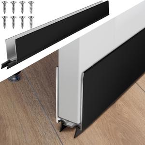 Pushglossy 1 Pack 1" x 32" Storm Door Sweep Replacement Bottom Sweep Aluminum Expander for 1" Thickness Security Storm Door Weatherstripping(Black)