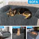 Wn's Day Luxurious Dog Couch Bed, Washable Calming Dog Couch Cover, Removable Couch Protector for Dogs, Waterproof Sofa Bed, Pet Bed Mats for Couch, Pet Couch Covers for Sofa(Grey, L)