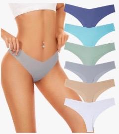 Seamless Underwear Women Pack No Show Thongs For Women Ladies Sexy Panties Underwear Breathable Comfortable 12 Packs, Size Small