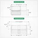 iSPECLE Deep Freezer Organizer Bins for 10 to 20 Cu.Ft, 4 Pack Stackable & Hanging Baskets, Expandable Metal Wire Storage System, Fits 17.5"-22.6" Width, Chest Freezer Only, White