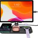 Wireless Charger for Samsung, 4 in 1 Charging Station for Samsung Galaxy S24 Ultra/S23 Ultra, Galaxy Tablet, Galaxy Watch 7, Buds, Foldable Aluminum Tablet Stand Holder for Samsung Galaxy Tab