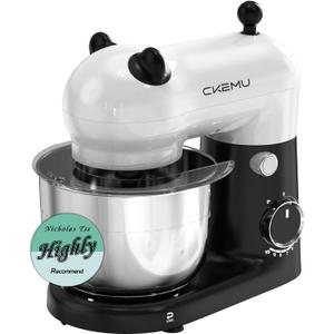 CKEMU Stand Mixer, Compact & SpaceSaving, Stainless Steel Bowl, Unique & Playful Design, Effcient Motor, DishwasherSafe Attachments, SM2549A (Panda)