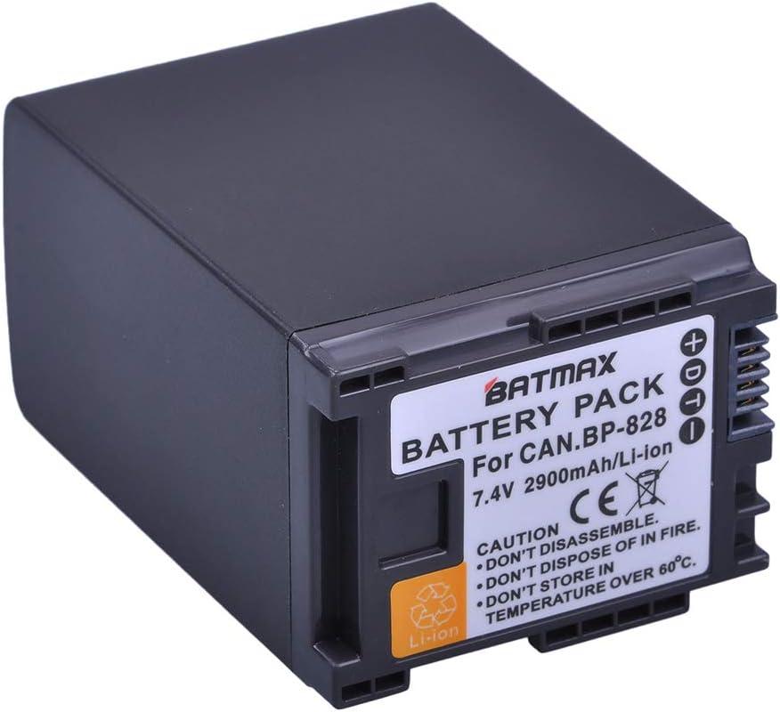 Batmax 1Pc 2900mAh BP-828 BP 828 Li-ion Battery for Canon BP-828 BP-820 Batteries; Canon VIXIA HF G40,HF G30,XA20,XA25,XA15,XA11,XA30,XA35,HF G26,XF405,XF400,GX10 Camcorders