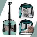 Cat Carrying Case Pet Dog Carrier Soft-Sided Cat Bag Airline Approved, Pet Travel Carrier Up to 15 Lbs, Collapsible Cats Carrier Dog Carrier for Medium Small Cats Dogs(17x11x11 Green)