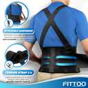 FITTOO Back Brace with Removable Suspenders & Lumbar Pad for Back Pain Relief, Heavy Lifting Support, Moving and Warehouse Jobs, Lower Back Pain Protection Belt for Men & Women in Construction (Medium (Pack of 1), Coal)