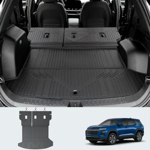 Cargo Liners & Backrest Mat for 2025 2026 Chevy Equinox Fuel (Only for Gas)/2025 GMC Terrain, All Weather TPE Trunk Mat Back Seat Cover for Chevrolet Equinox Accessories