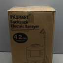 Battery Powered Backpack Sprayer 4 Gallon– No Leak ＆ Padded Straps Electric Weed Sprayers in Lawn and Garden, 100PSI Power Sprayer with 41'' Telescopic Wand and 5 Nozzles, Translucent White