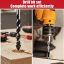 10 Pcs Masonry Drill Bit Set with 6 Pcs High Magnetic Screwdriver Bit Set, K5 Impact Resistant Non-slip Drilling Bits for Wood Concrete Tile Ceramic Brick