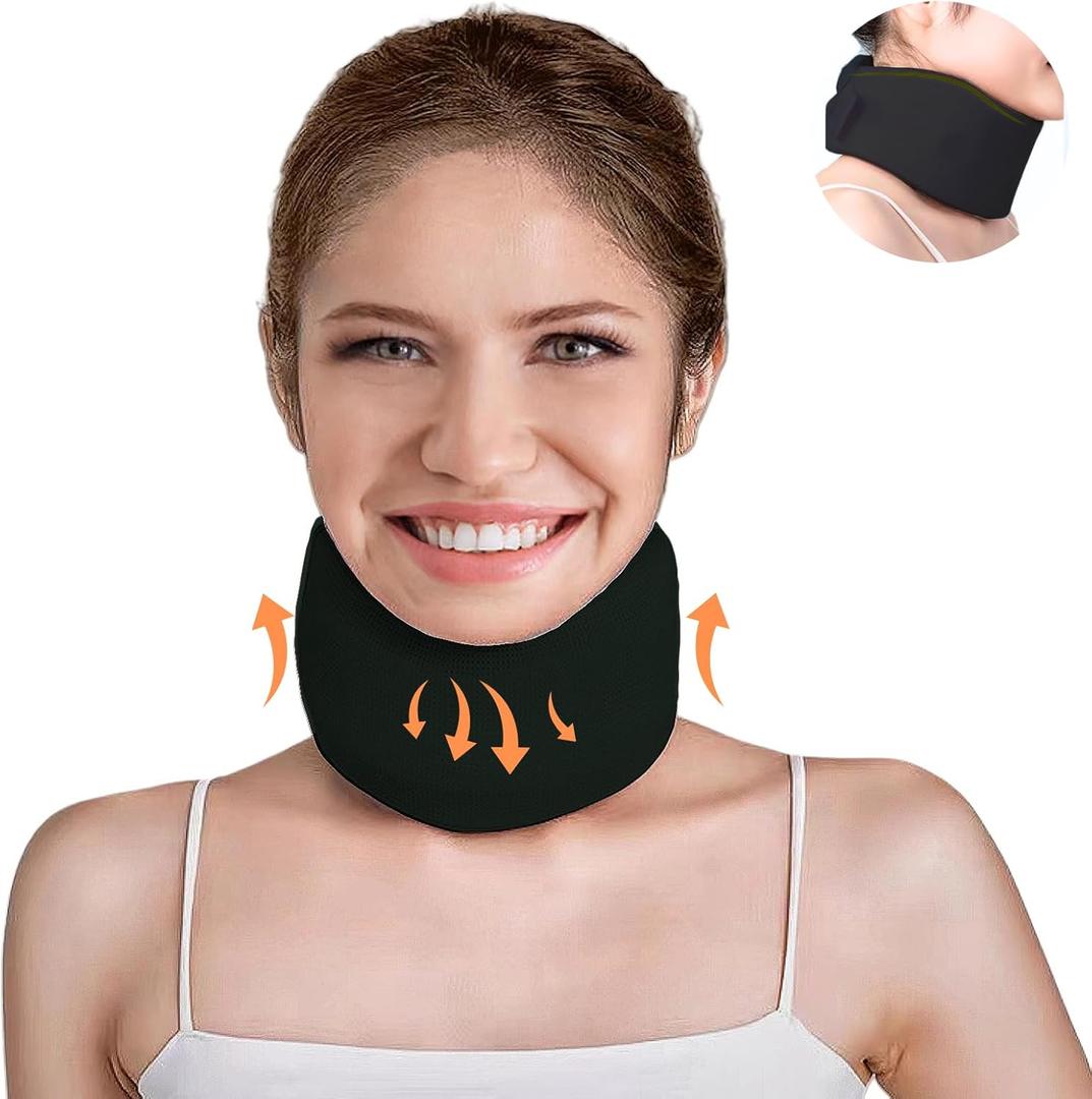 leeveel Neck Brace Cervical Collar,Soft Neck Support Relief Pain & Pressure in Spine for Women & Men,Adjustable Cervical Collar for Sleeping,Travelling,Office (M-17"X3.3")