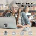 EWEADN Q1 Wireless Bluetooth Mouse, BT & 2.4G Computer Mouse with Battery & DPI LED Screen Display, Type-C Rechargeable with 1600 DPI Levels, 6 Button Silent Ergonomic Mouse for Laptop/PC/Mac-Grey