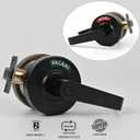 Matte Black Bathroom Indicator Lock Privacy Door Handle, Large Grade 2 Commercial Door Handle with Large Indicator in-USE or Vacant for Public Restrooms Hospitals (Matte Black)