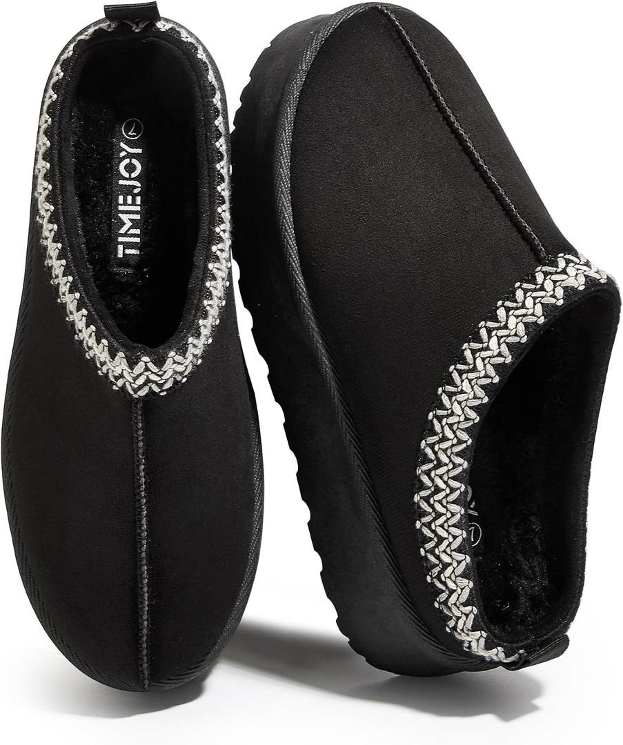 Women's Platform Slippers Mini Boots Warm Winter Snow House Shoes Premium Suede Faux Fur Lined Anti-Slip for Indoor to Outdoor