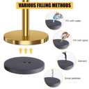 kaiyomi 4Pcs Stanchions with Red Velvet Ropes Set, 5 Feet Velvet Ropes and Posts Poles for Red Carpet Party Decoration and 360 Photo Booth (Golden)