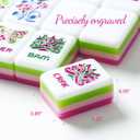 American Mahjong Tile Set, 160 Green 4 Layer Mah Jong GameTiles with Tile Bag, Gift-Ready Storage Box, 4 Dice with Pouch, Mahjong Travel Tiles Set, Western Mah Jongg, Majong, Majiang