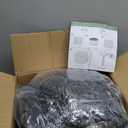 HIGOGOGO Round Stuffed Pouf Ottoman, Pu Leather Poufs with Foam Chunk Filling, Furry and Fluffy Pouf Foot Stool Storage Ottoman, 20 X 15 Floor Poufs Foot Rest for Living Room,Dark Brown