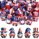 AceOrbit 50 Pcs 4th of July Mini Gnome Figurine Independence Day Miniature Resin Gnomes Decor Memorial Day Decor Stars Stripes Gnomes Gifts for Anniversary Decorations Garden Ornament to Hide