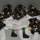 3pcs Halloween Hanging Floating Glowing Ghost Decorations, Polyester Swinging Ghosts Kit with Witch Hats and Lights up for Halloween Party House Garden Yard Patio Tree Outdoor Decor