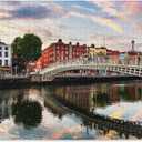 Dublin Ireland Ha Penny Bridge Sunset River Landscape Jigsaw Puzzle 1000 Pieces Puzzles for Adults (Multi 23)