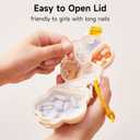 2 Pack Small Pill Organizer Travel Pill Case for Purse, 6 Compartment Pill Box with Stickers, Floral Smiley Weekly & Daily Vitamin Medication Organizer(Hot Pink)