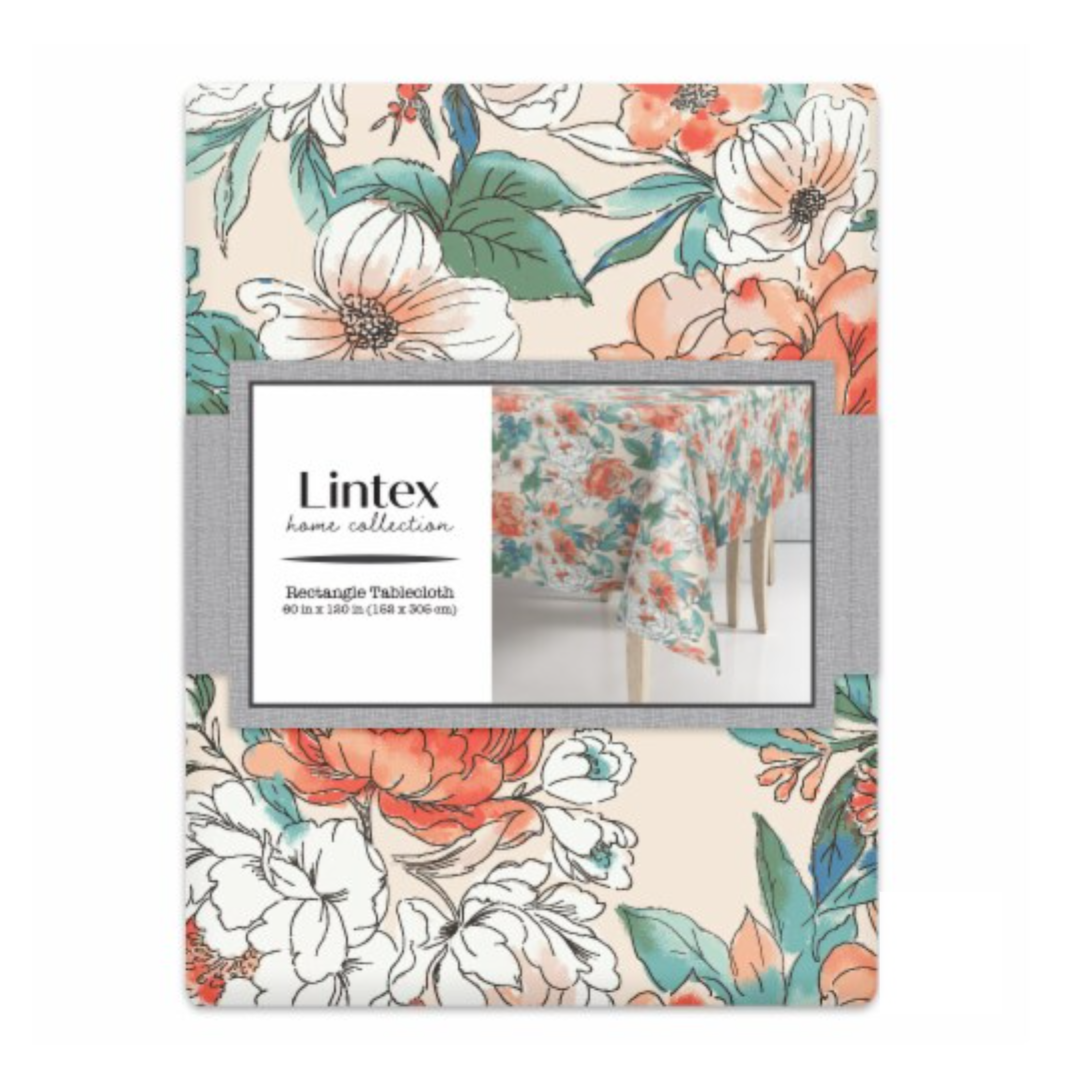 Lintex Home Collection Flower Bloom Tablecloth 60"x102"
