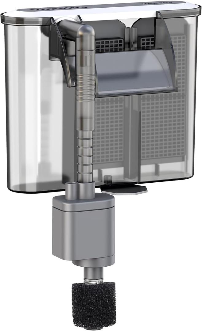 Small Aquarium Filter, Quiet Fish Tank HOB Filters for 2 to 5 Gallon Aquariums, Adjustable Flow Model: 302