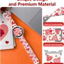 Valentines Day Watch Bands Compatible with Samsung Galaxy Watch 8 40mm 44mm /8 Classic 46mm (22mm Pattern Silicone Strap with Stainless Steel Adapter) Red Heart 20mm