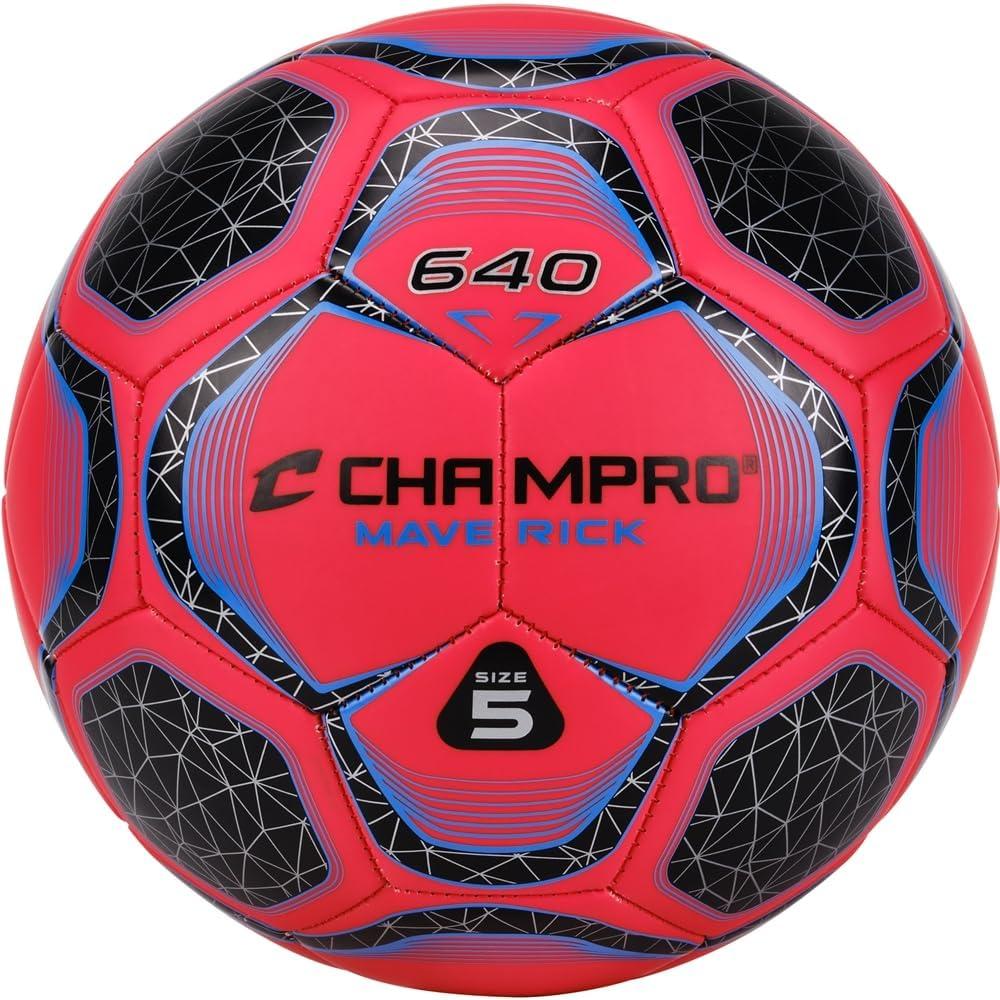 Champro Maverick Soccer Ball, Size 5, Fire Red