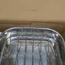 Amazon Basics Stainless Steel Rectangular Roasting Pan with Rack, 16 in