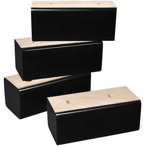 Sopicoz Wood Bed Risers (Black, 2 inch), 4 pcs