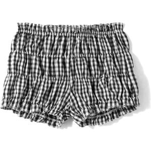 Y2k Boxer Shorts Women Lolita Bloomers Plaid Sexy Ruffle Bottoms Low Waist Pajamas Lounge Sleep Pj Mini Pants (Medium)