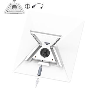 3-in-1 Mount for Starlink Mini with DC Extension Cable 18CM, Replacement Kickstand with 1/4" Tripod Adapter Supports 110 Flat-Surface Angle,Pipe,Tripod and Clamps Mount,Outdoor Camping