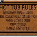 IFHUH Hot Tub Rules Sign Hot Tub Doormat Funny Welcome Mat Front Door Mat Rubber Non Slip Backing Funny Doormat Indoor Outdoor Rug 30 In(W) X 18 In (L)