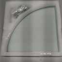 Glass Corner Shower Shelves, Tempered Floating Glass Shelves Wall Mount, Shower Caddy Organizer, Bathroom Corner Shelf with Zinc Alloy Brackets for Bathroom, Kitchen, Living Room, 9.8" x 9.8", 2 Pack