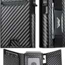 Card Wallet for Men Slim Minimalist: Smart Pop Up Wallet with Cash Strap - RFID Front Pocket Trifold Wallet Credit Card Holder - Gift for Man Husband at Anniversary Birthday