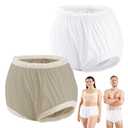 2PCS Carer Adult Diaper Covers for Incontinence Noiseless Reusable Waterproof Underwear Designed to Go On Top of/Together with Diapers & Briefs as Added Leak Resistance Pull-On-Cover Pant L