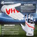 Youth Football Gloves Sticky Silicone Grip Tacky Wide Receiver Football Gloves (White JKR)