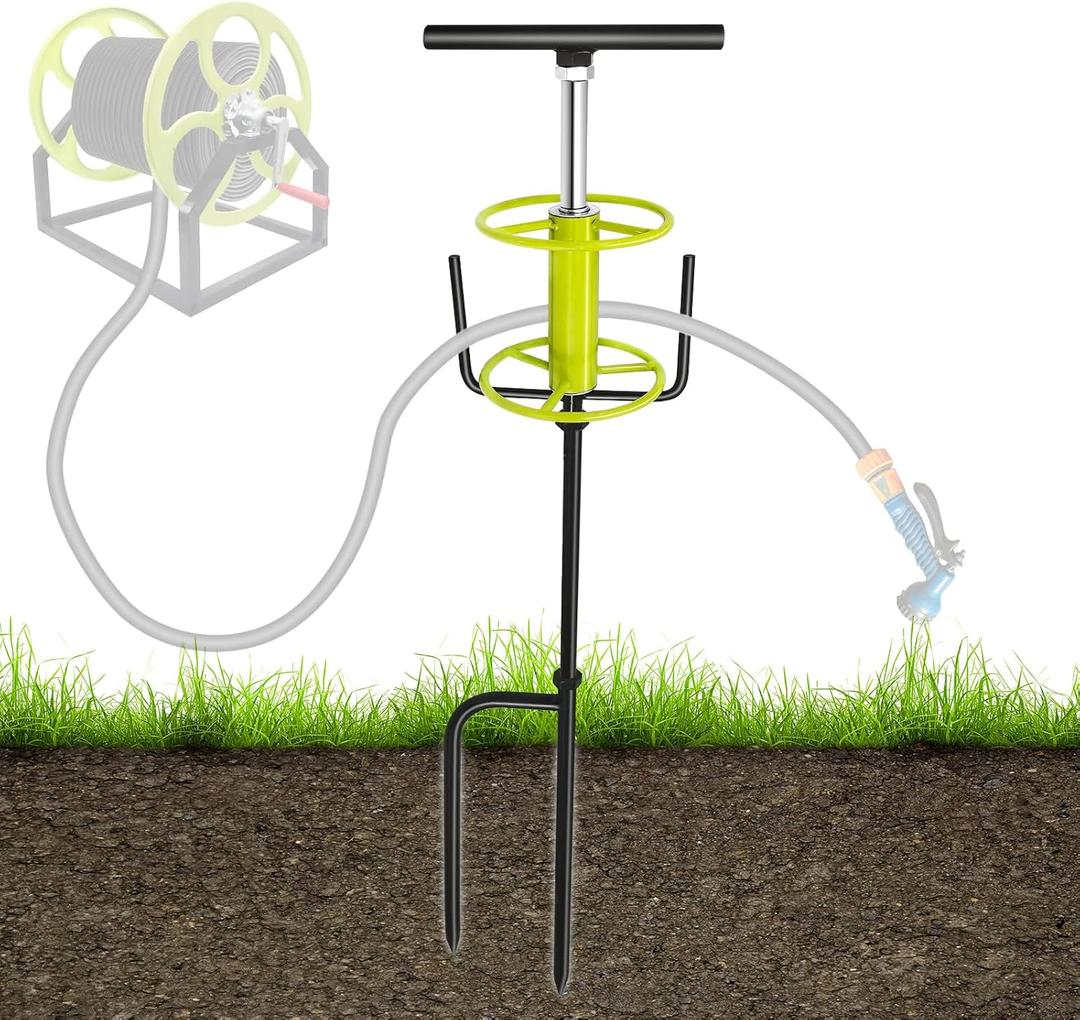 Garden Hose Reel Right Angle Hose Pulling Stand, Floor Mounted Metal Hose Reel For Garden Corner Auxiliary Watering Hose Reel