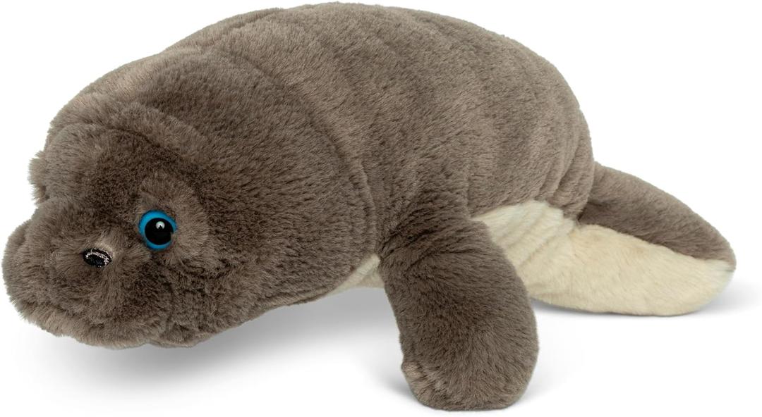 Fahlo Tracking Plush | Includes 12" Plush, Interactive 3D Tracking Map, and Wildlife Conservation Support | Eco-Friendly & Safe for All Ages | (Manatee)