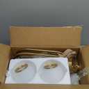 Battery Operated Pendant Light Set of 2,Wireless Indoor Battery Chandelier with C2025 Remote Control Dimmable,Rechargeable Hanging Light for Dining Room Kitchen Bedroom Living Room (Gold)