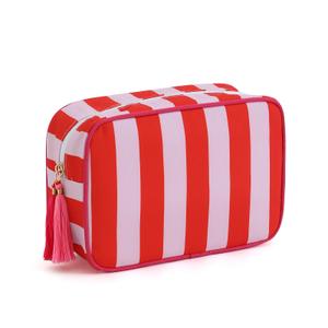 Makeup Bag Travel Cosmetic Bag Organizer Tassel Toiletry Bag Large Canvas Zipper Pouch Mahjong Tile Bag