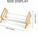 Desktop Bookshelf, Wood Tilting Bookcase with Iron Rack, Book Organizer for CDs/Magazine/Books Display, Storage Rack in Living Room/Studyroom/Home/Office (Yellow&White, 19.68")