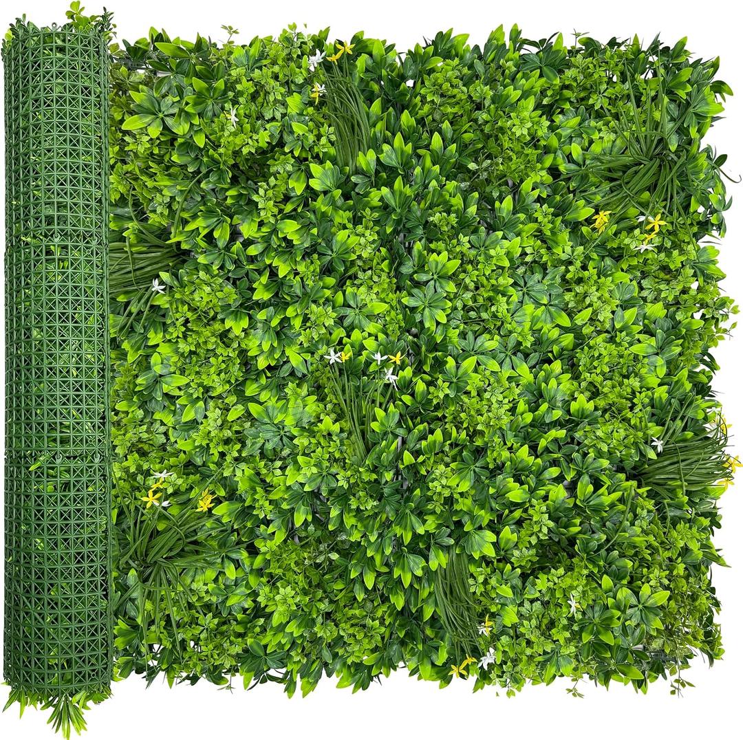 ODTORY Artificial Plant Wall Roll: 40X120 in (33.5 sqft) UV-Anti Ivy Privacy Fence Screen Faux Greenery Panels Backdrop Boxwood Ivy Vine Leaf Hedge Fence for Indoor Outdoor Green Decor