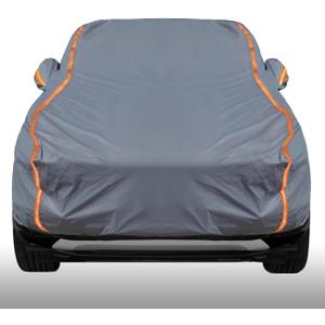 KEYOOG Universal Waterproof Heavy Weight Full Car Covers, Fit SUVs, All Weather, Outdoor Full Cover Weatherproof UV Sun Protection Snow Dust Storm Resistant with PEVA Cotton, Fit Length 178"-189" (grey)