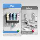 Abiglifty Water Bottle Organizer Holder, Magnetic Stanley Cup Rack with 5 Hooks 30/40 oz,No Drill Strong Magnetic and Wall Mount Tumbler Holder Organizer for Fridge,Black