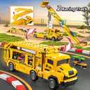 Truck Toys for Kids, Transport Vehicle with 12 Die-Cast Car, Double Race Car Track Cars Ramp Toy, Carrier Truck for Toddler 3-5, Christmas Birthday Gift for 3 4 5 6 7 8 Years Old Boys Girls (Yellow)
