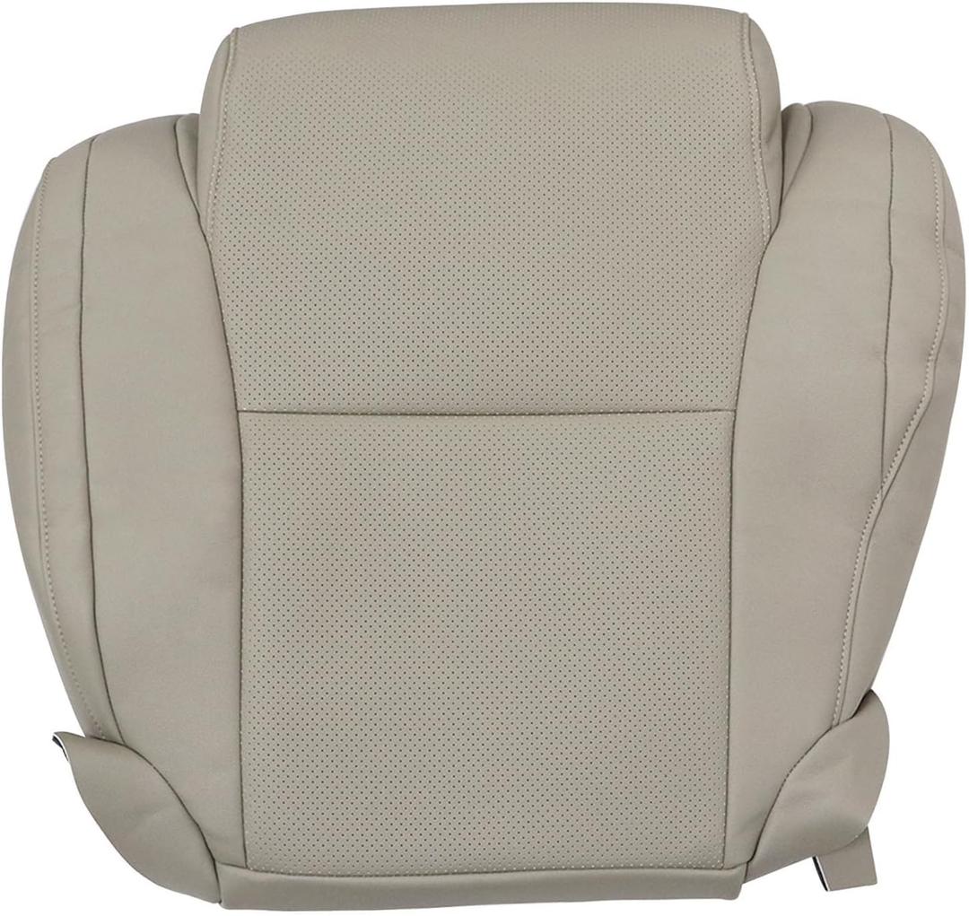 Pripirlod Perforated Leather Driver Side Bottom Seat Cover Tan Fit for Toyota Tundra Sequoia 2007 2008 2009 2010 2011 2012 2013