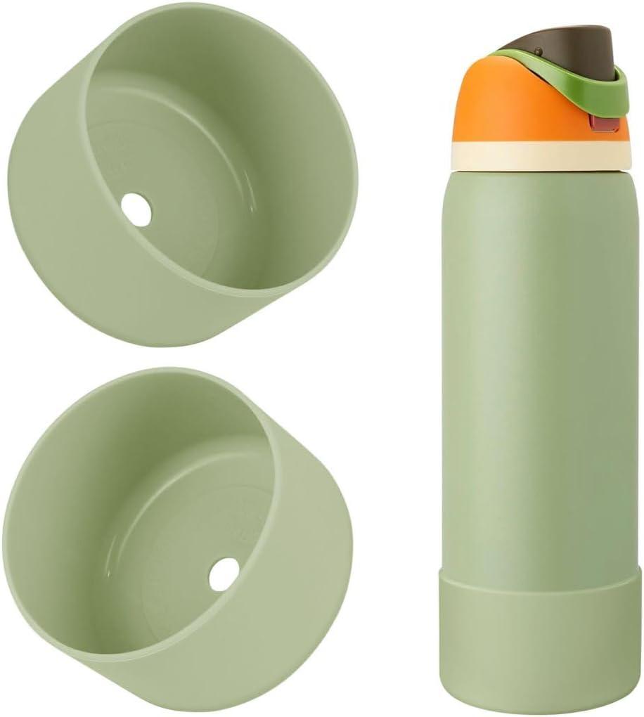2PCS Silicone Water Bottle Boot, Compatible with Owala 24oz 32oz 40oz, Protective Anti-Scratch & Anti-Dent No Noise Sleeve Cover for FreeSip/Twist/Flip Water Bottles (Camo Cool, 40oz)